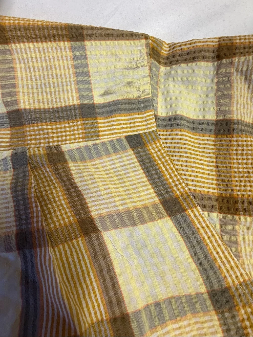 Men's Plaid Button-Up Shirt - Yellow & Brown